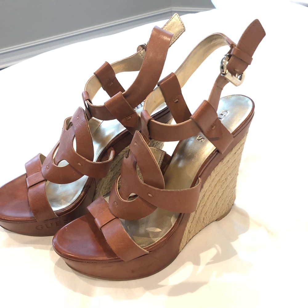 Guess wedge leather sandals - Picture 3 of 7